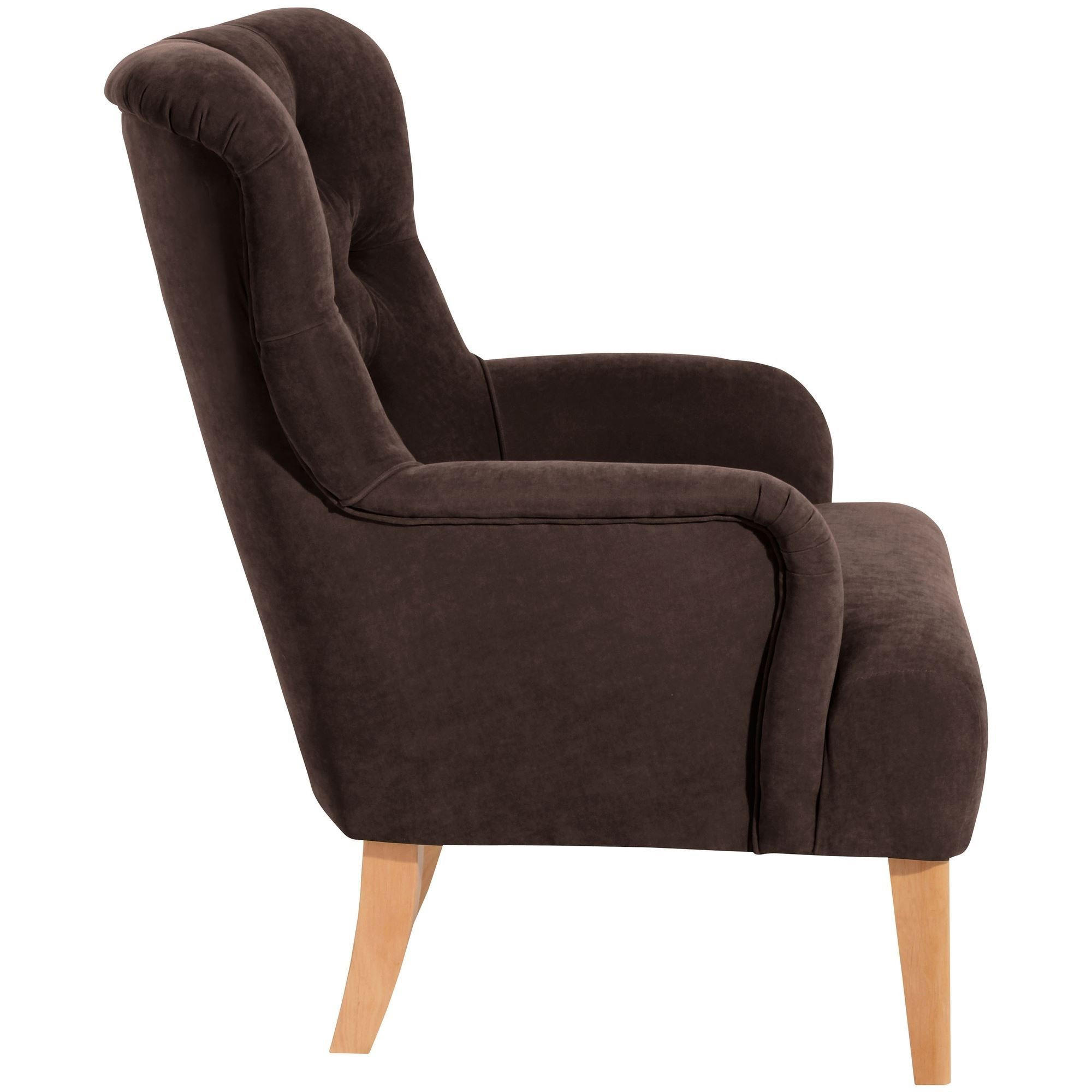 SESSEL Kaiya Bezug Veloursstoff Buche natur / braun - Braun, Kunststoff (71/97/82cm) - 58aufmkessel