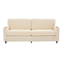 POHOVKA z chenille, 203/77,5/86 cm béžová, 2-miestna s USB-C a LED - béžová, textil (203/86/77.5cm) - BEAOK