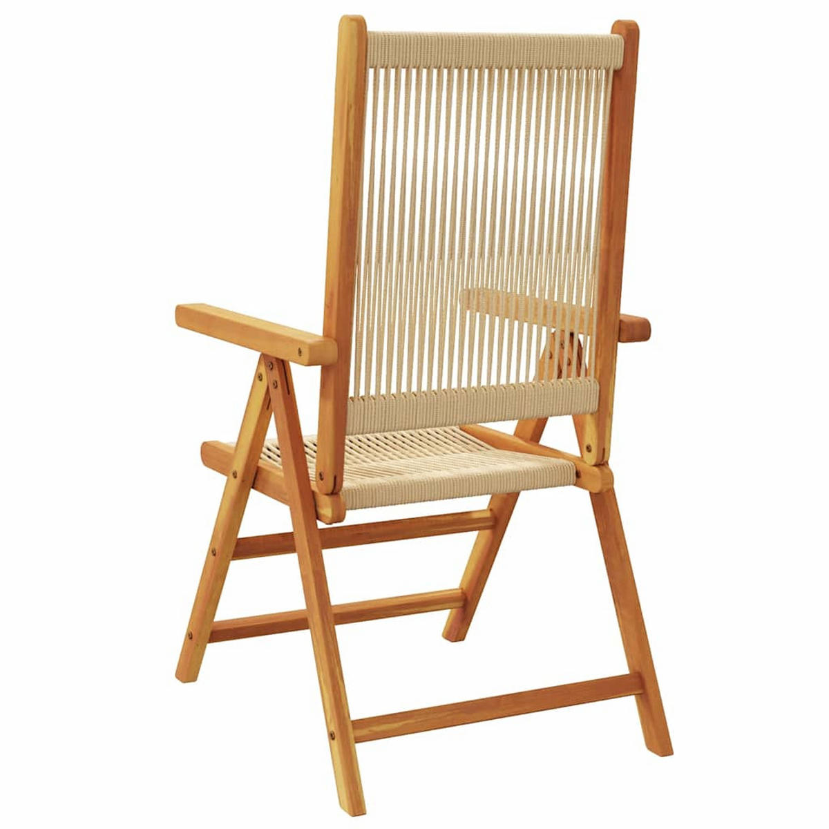 GARTENSTUHL Verstellbar 4er Set Beige Massivholz Akazie - Beige, Holz (57/109/70cm) - vidaXL