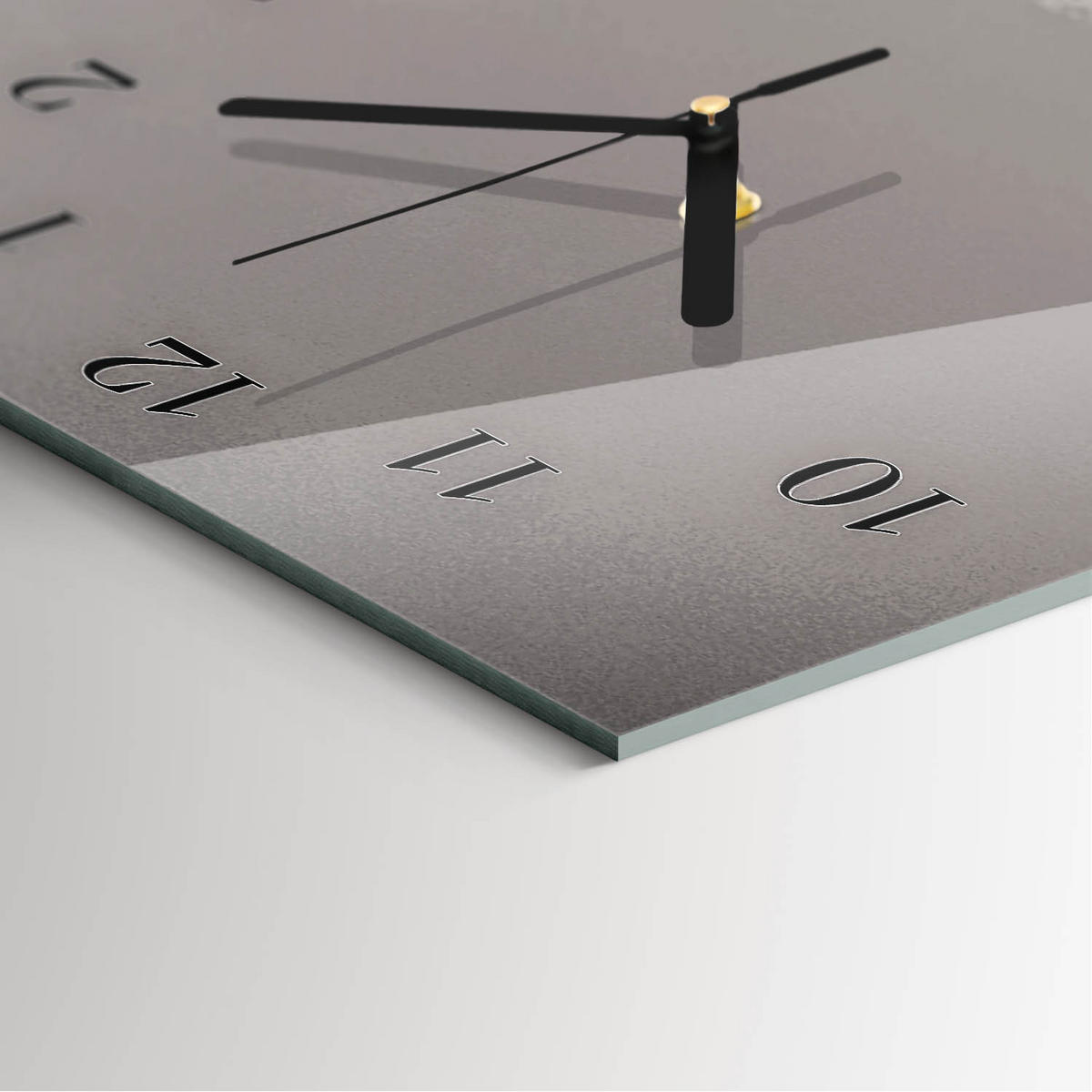 WANDUHR 60x30 cm - Stadt Prag - Grau, Glas (30/60/0.4cm) - TULUP