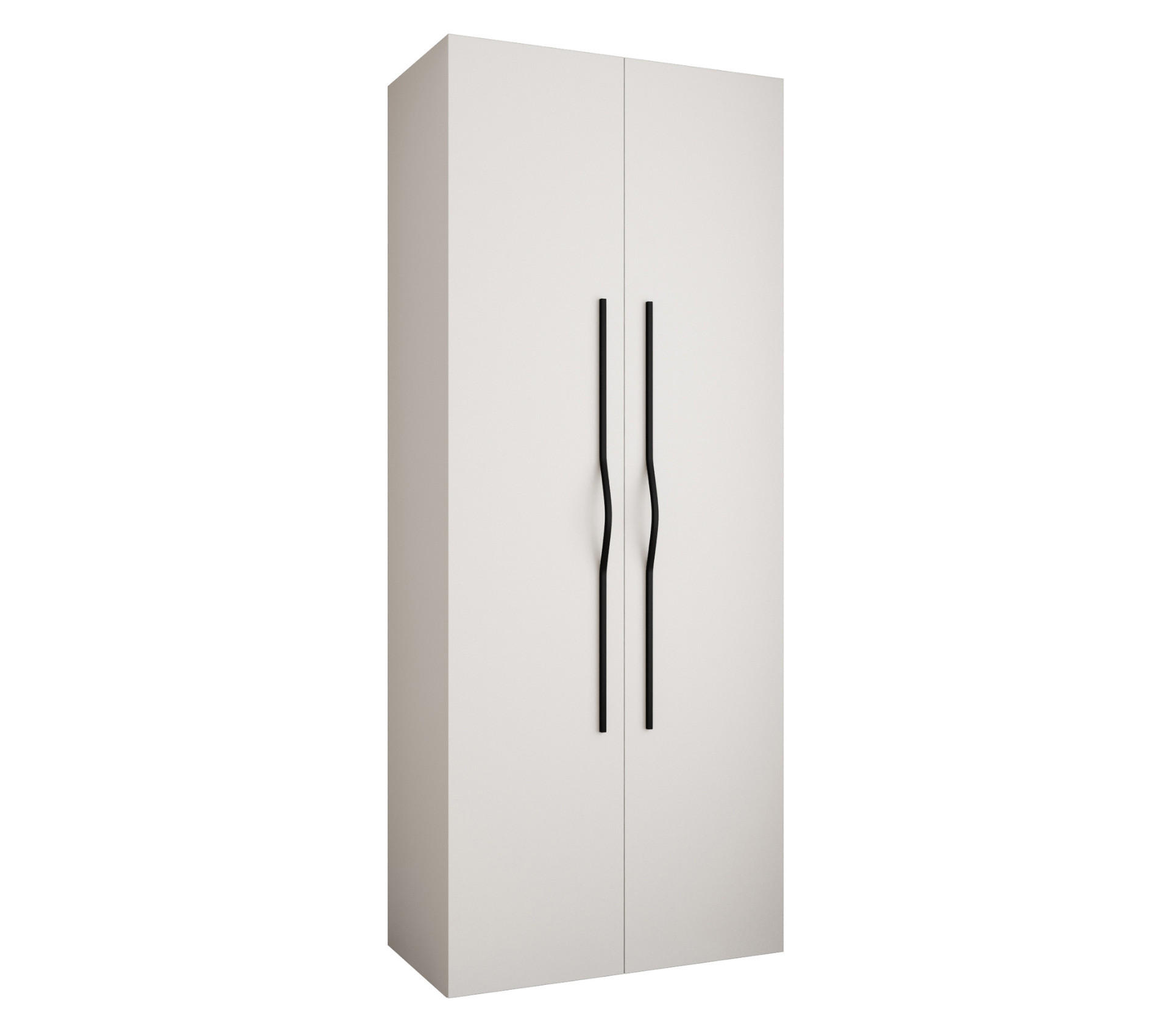 DREHTÜRENSCHRANK 245,5/100/50 2-türig - Schwarz/Weiß, Holz/Metall (100/245.5/50cm) - Abiks Möbel