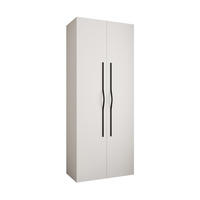 DREHTÜRENSCHRANK 245,5/100/40 2-türig - Schwarz/Weiß, Holz/Metall (100/245.5/40cm) - Abiks Möbel