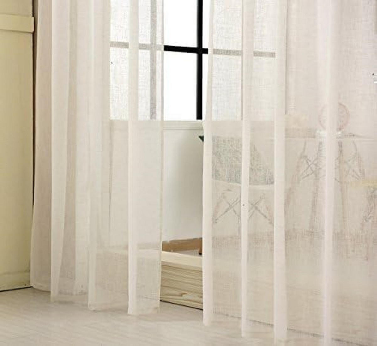 GARDINEN Leinenoptik 140 x 175 cm Crème 1 Stück - Creme, Kunststoff (140/175cm) - Woltu
