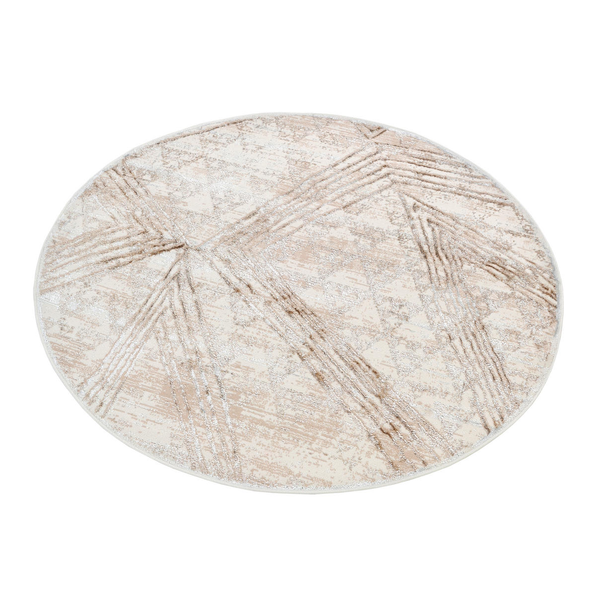 TEPPICH CRYSTAL ROUND Creme 240/240 cm - Creme, Kunststoff (240/240cm) - Tapiso