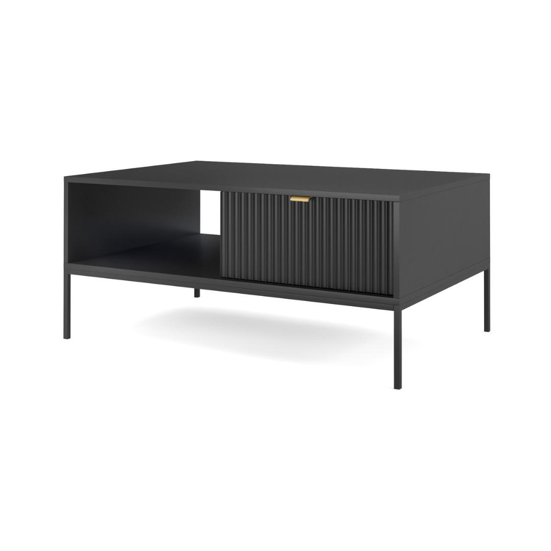 Furnlux Couchtisch Schwarz 104x48x68 cm