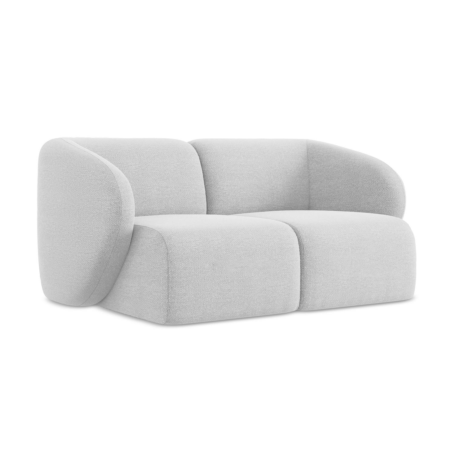 2-SITZER-SOFA Bouclé Stoff Grau - Silberfarben/Schwarz, Holzwerkstoff/Kunststoff (174/75/94cm) - LaMiaSofa