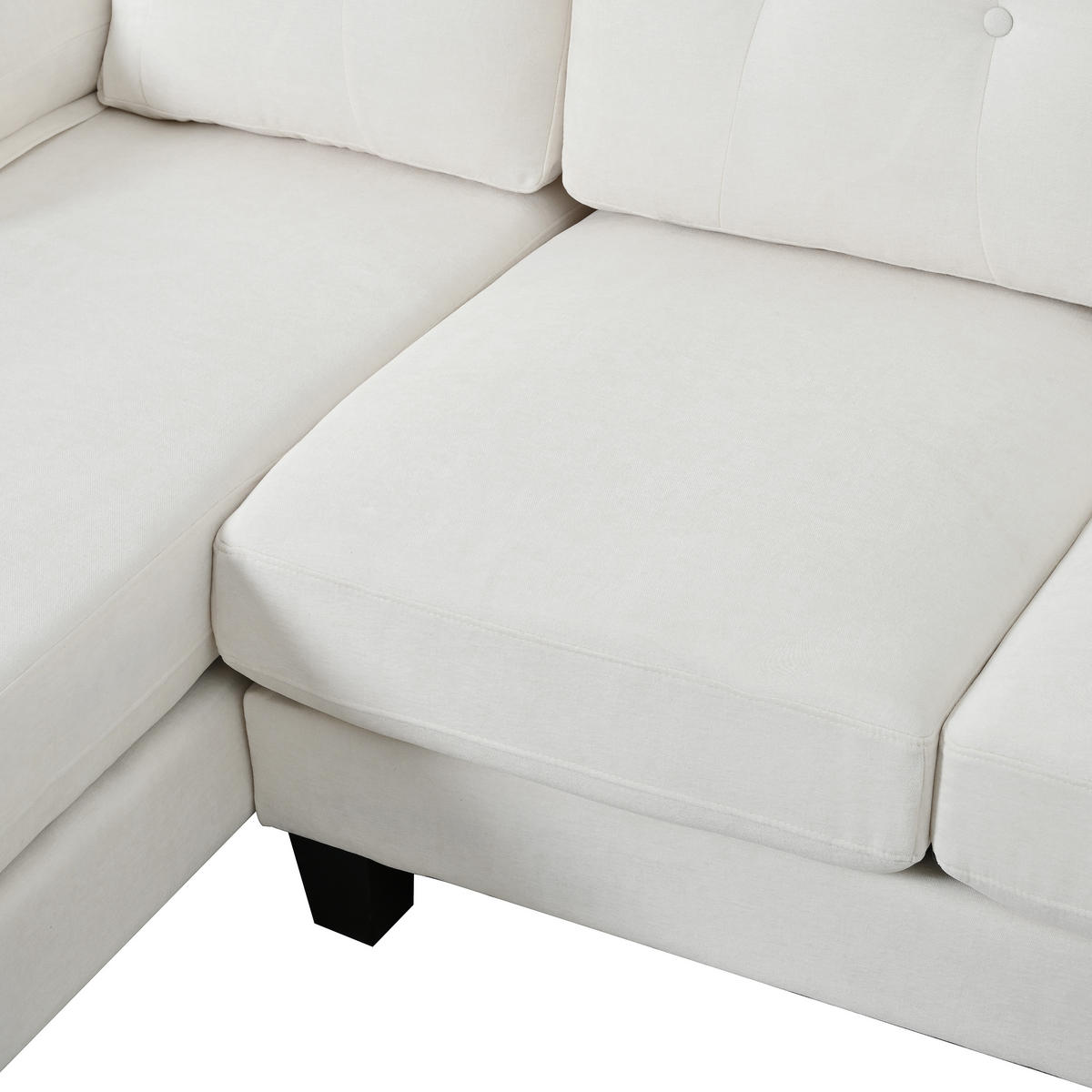 WOHNLANDSCHAFT aus Chenille 268x128x84 cm mit Doppel-Chaiselongue, beige - Beige, Textil (128/84/268cm) - Luhomfu
