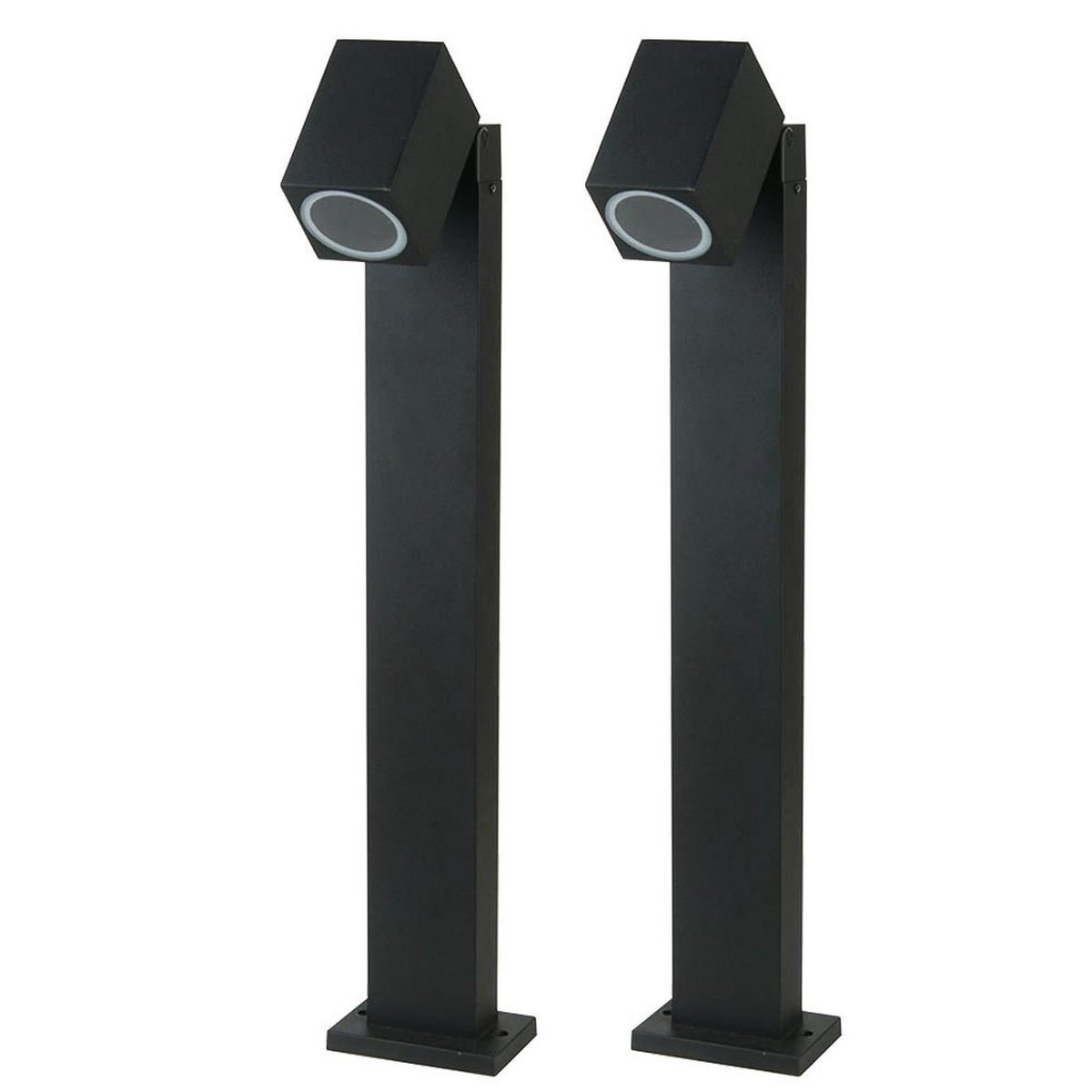 LED STEHLEUCHTE Schwarz Metall 2er Set - Schwarz, Metall (11.75/10.5/80cm)