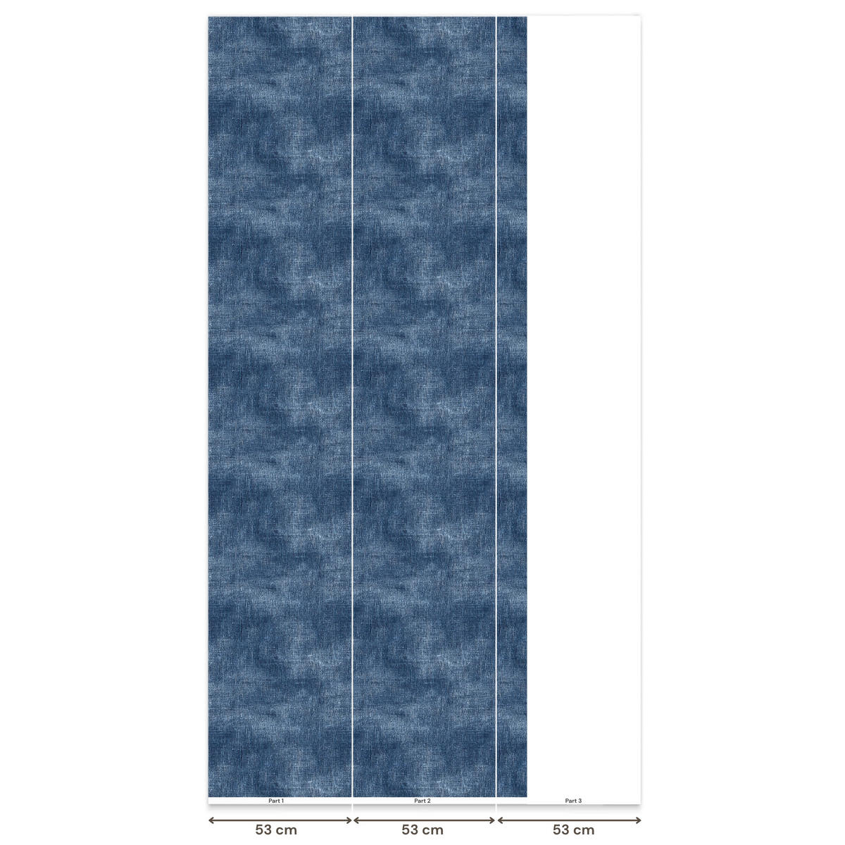 TAPETE - Leinen - Textur - Muster - Denim - Rustikal - 120x300 cm - Blau, Papier (120/300cm) - OnlyWow