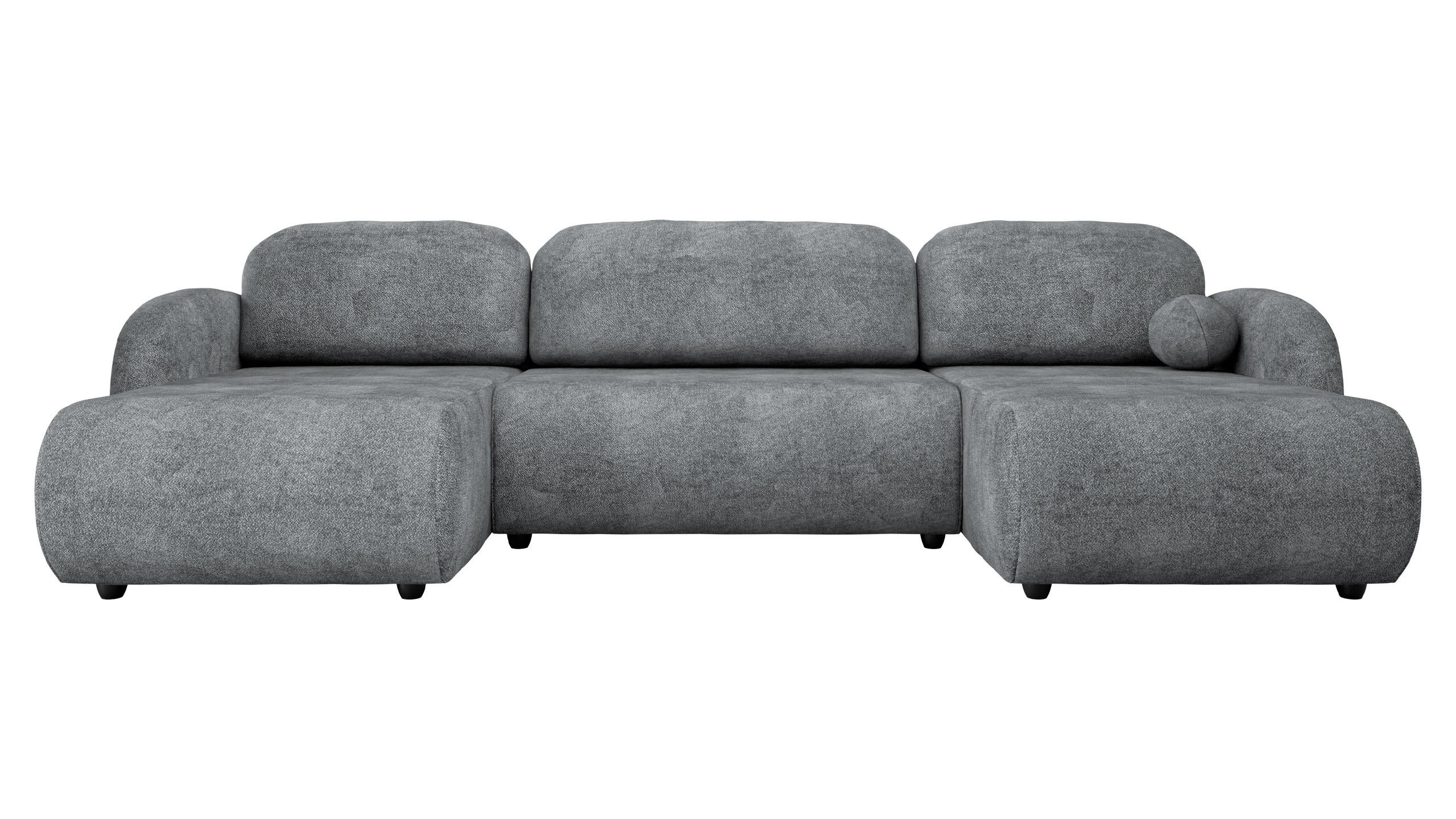 WOHNLANDSCHAFT Dream U - Schwarz/Grau, Holz/Kunststoff (318/88/160cm) - MIRJAN24