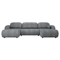 WOHNLANDSCHAFT Dream U - Schwarz/Grau, Holz/Kunststoff (318/88/160cm) - MIRJAN24