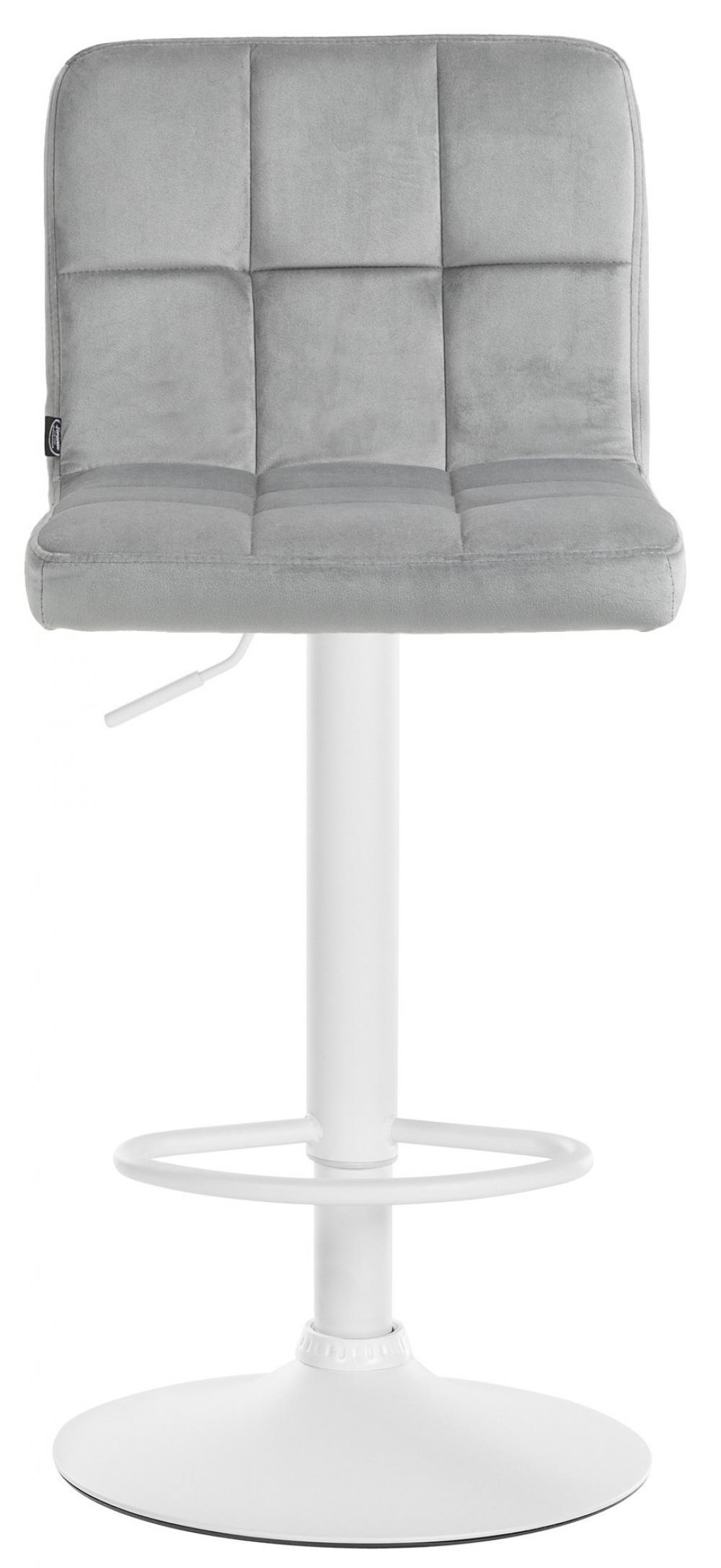 BARHOCKER Samt grau - Weiß/Grau, Textil/Metall (46/94/47cm) - CLP