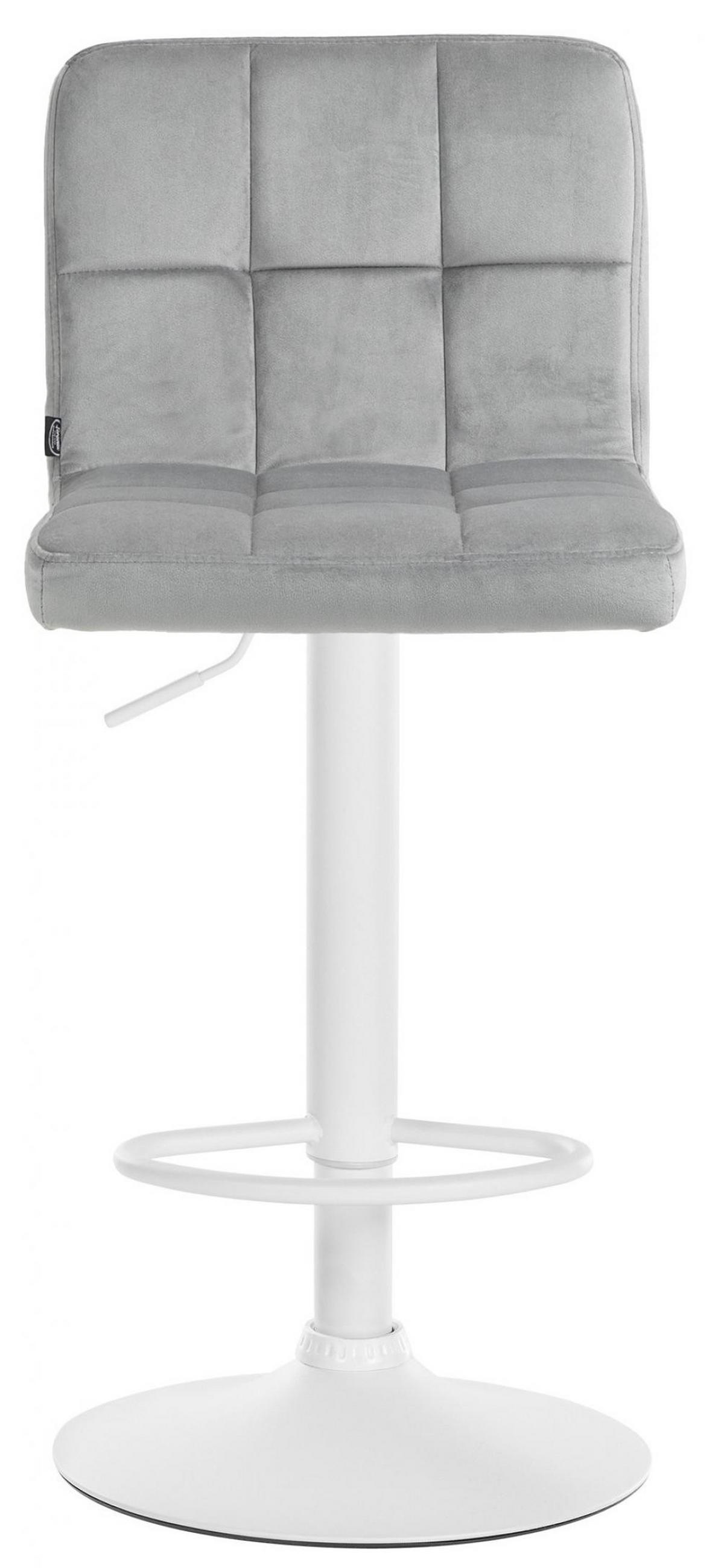 BARHOCKER Samt grau - Weiß/Grau, Textil/Metall (46/94/47cm) - CLP