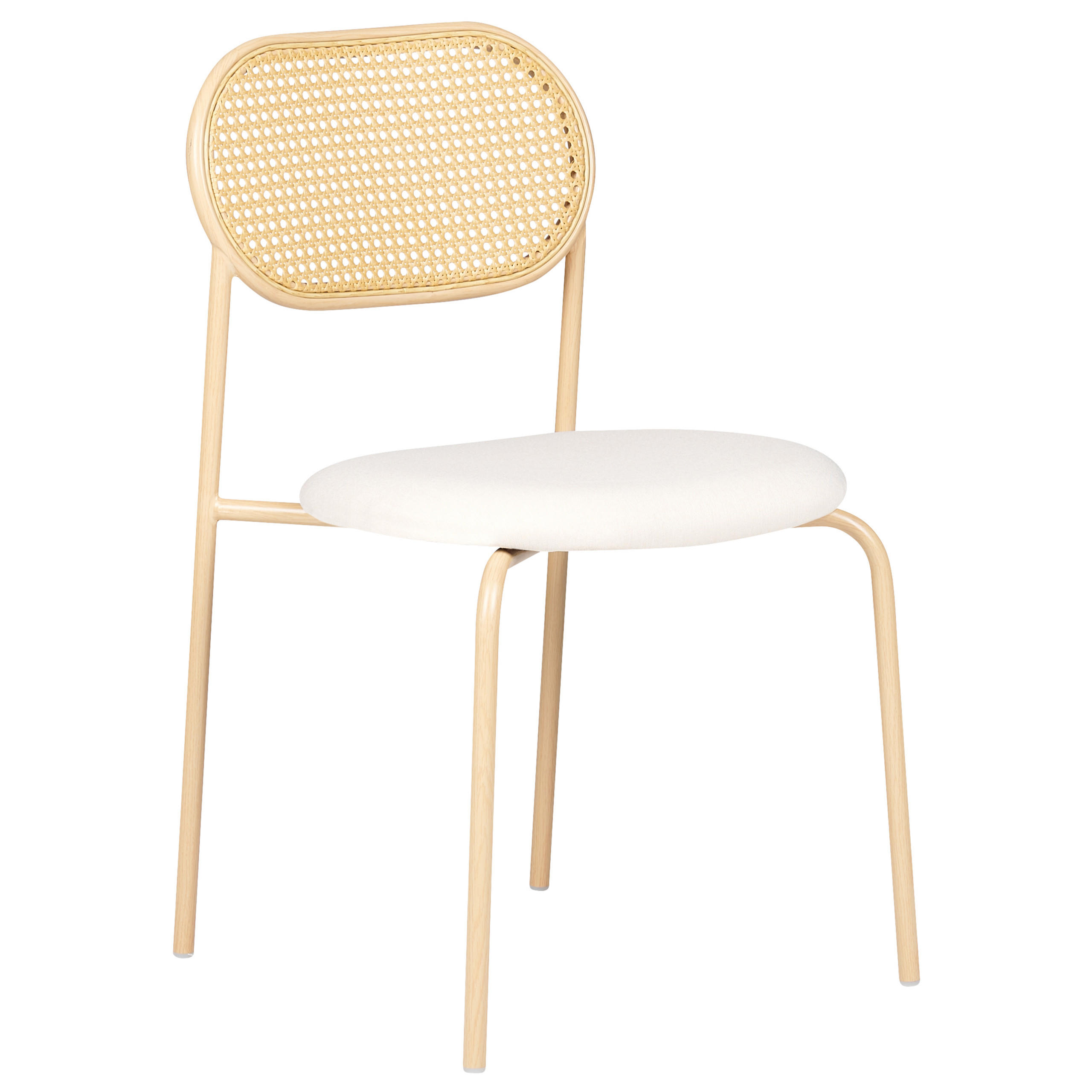 ESSZIMMERSTUHL 2er-Set Metall beige/heller Holzfarbton Adaver - Hellbraun/Beige, Metall (47/79/48cm) - Beliani