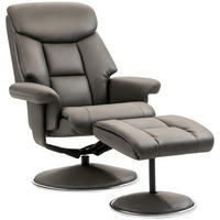 RELAXSESSEL DE-07512 mit verstellbarer Rückenlehne und Kunstleder Grau - Grau, Holzwerkstoff (95/107/81cm) - ComfortXL