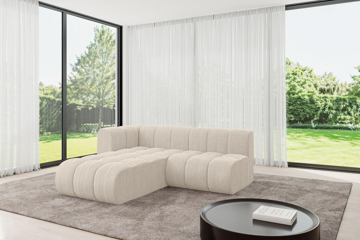 ECKSOFA modulares Sofa Darnel-L1 - 205x177x70 cm Beige - Beige, Holzwerkstoff/Textil (205/177cm) - ALTDECOR