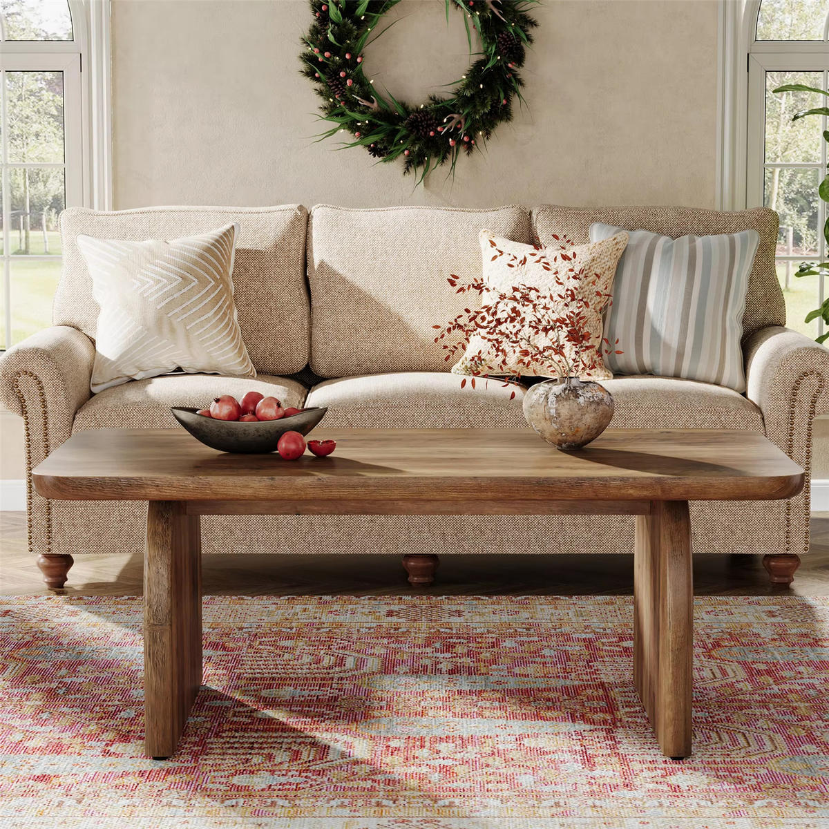 COUCHTISCH Holz 120 cm im Farmhouse-Stil - Braun, Holz (60/120/51cm) - Kaket