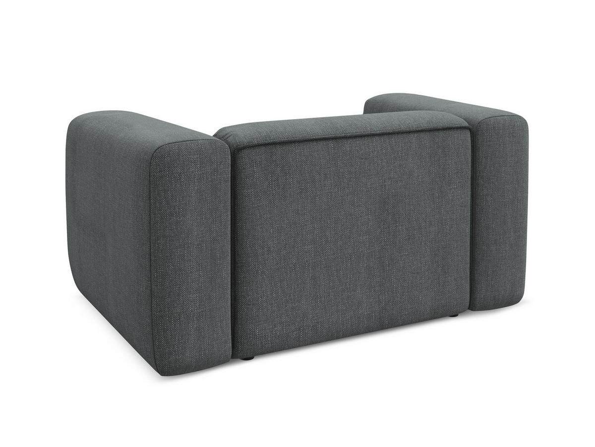 SESSEL Chenille Stoff Grau - Schwarz/Graphitfarben, Kunststoff/Textil (137/70/89cm) - Makamii