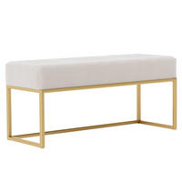 POLSTERBANK PURE 90 cm, Metallgestell, Goldfarben / Creme - Goldfarben/Creme, Textil/Metall (90/44/30cm) - Idohome