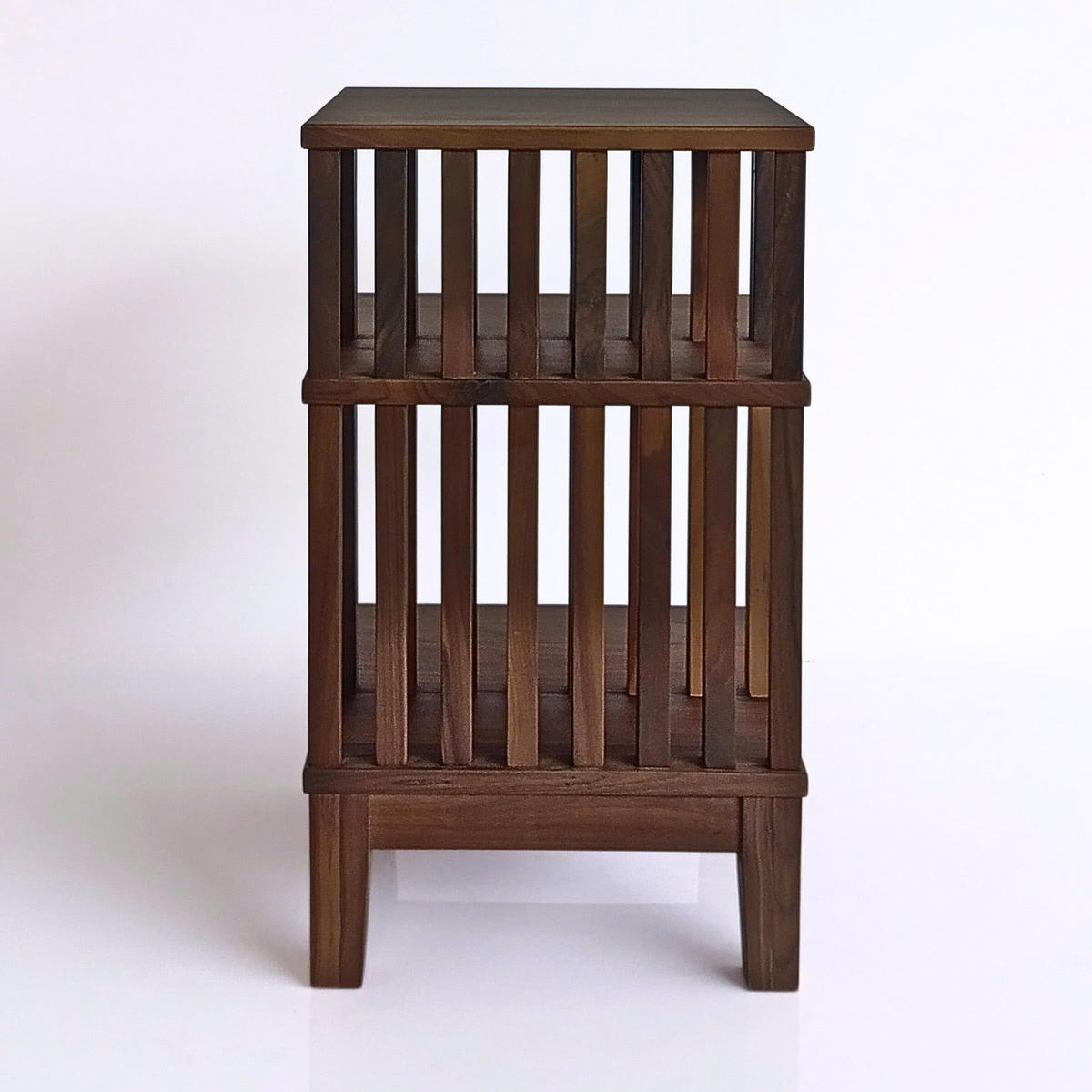 NACHTTISCH Celine, Natur massives Walnussholz - Braun, Holz (37.5/65/37.5cm) - WOODEK