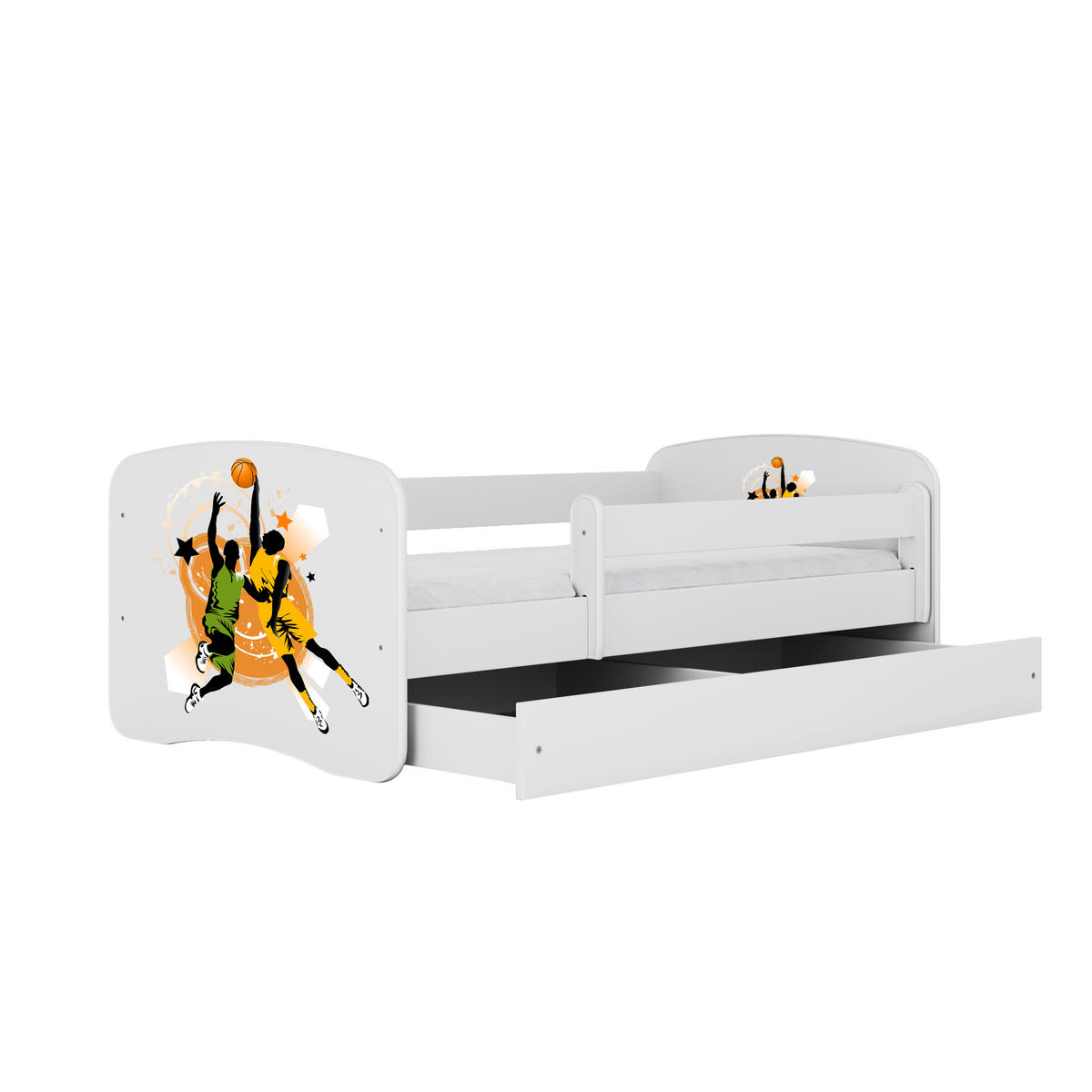 KINDERBETT Basketball mit Schublade und Matratze 160/80 - Weiß, Holzwerkstoff (80/160cm) - RAUMHIRSCH FURNITURE