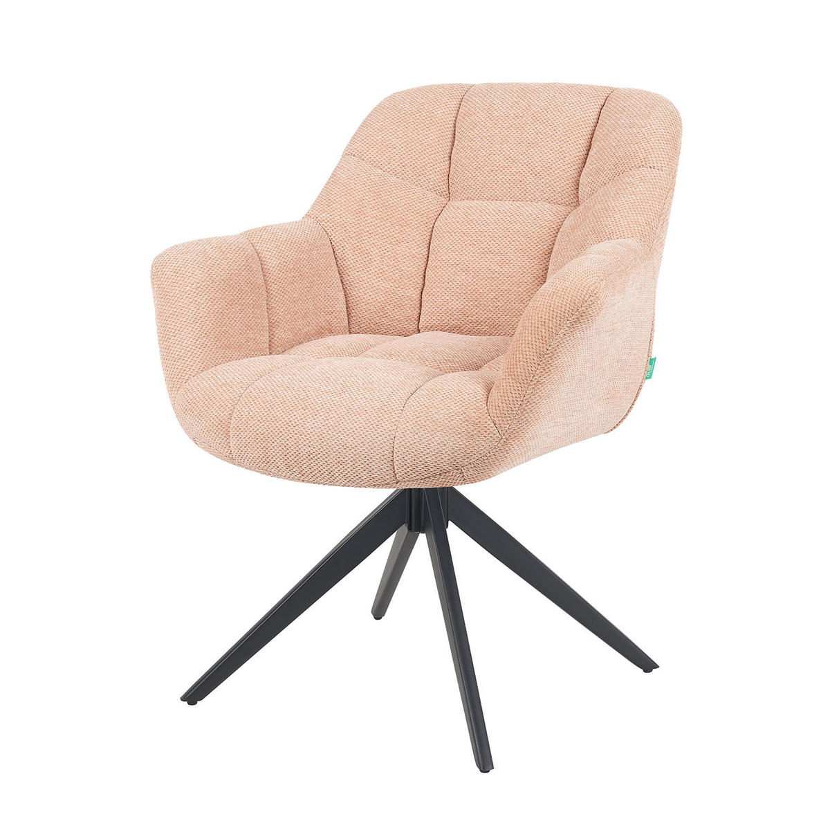 DREHSTUHL Mika-Mila - Schwarz/Rosa, Textil/Metall (65/81/66cm) - DUBI Möbel