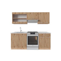 KÜCHENZEILE R-Line Artisan-Eiche/Goldkraft Eiche 200 cm, AP Marmor - Honigeiche/Eiche Artisan, Holzwerkstoff (200/81.6/60cm) - Vicco