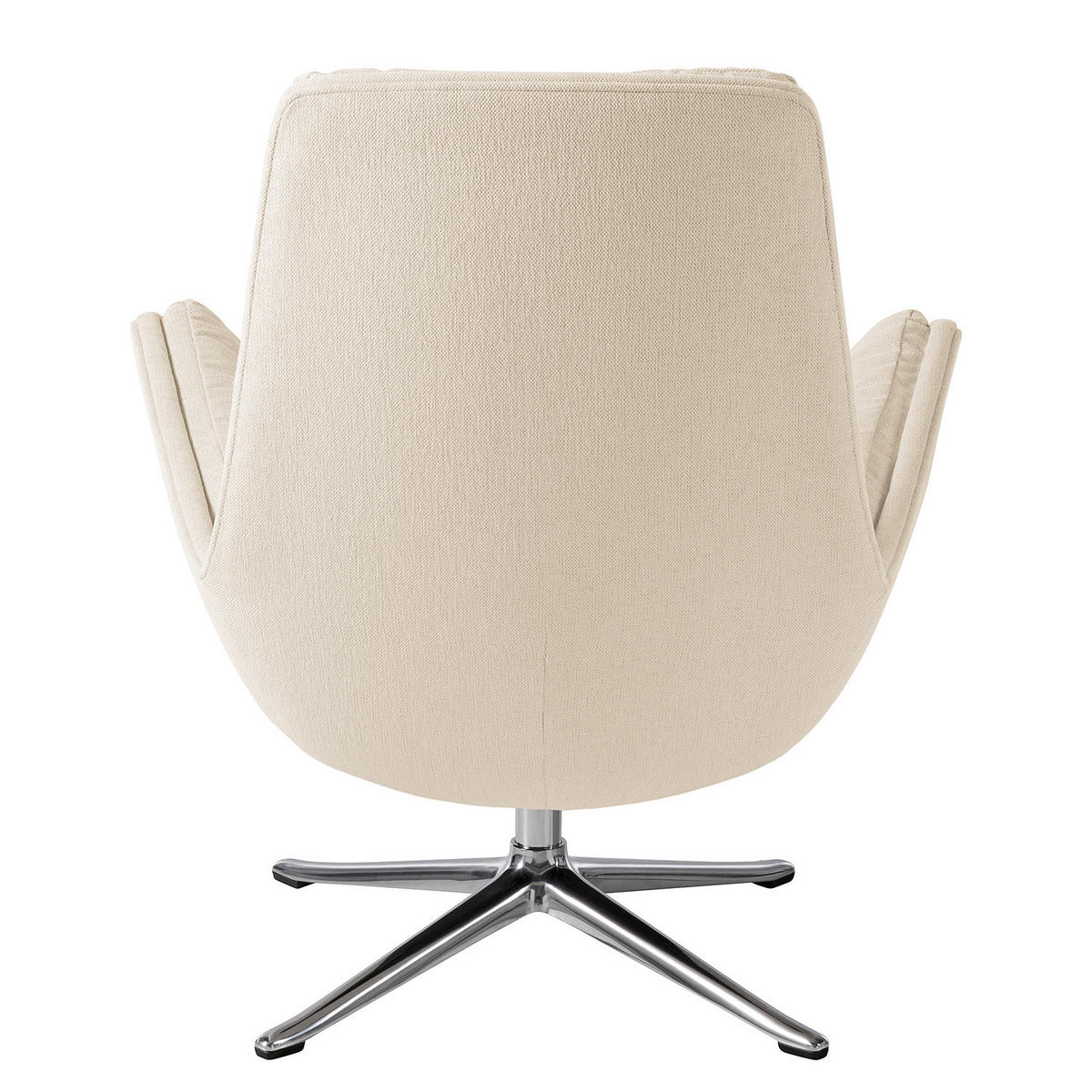 SESSEL mit Kreuzfuß - Chromfarben/Beige, Textil/Metall (83/95/97cm) - home24