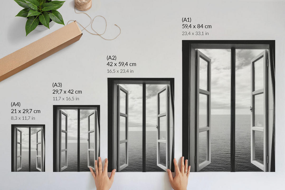 POSTER - 59x84 cm - Mana - Fenster öffnen - Schwarz, Textil (59/84/0.1cm) - TULUP
