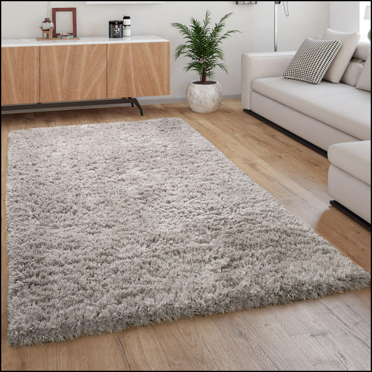 HOCHFLORTEPPICH 200/200 cm Milano 861 - Grau, Textil (200/200cm) - Paco Home