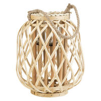 LATERNE Heller Holzfarbton Mauritius - Hellbraun, Holz (25/30/25cm) - Beliani