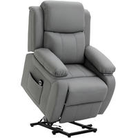 AUFSTEHSESSEL DE-06383 160° neigbar, Kunstleder, Fernbedienung Grau - Grau, Metall (76/105/90cm) - ComfortXL