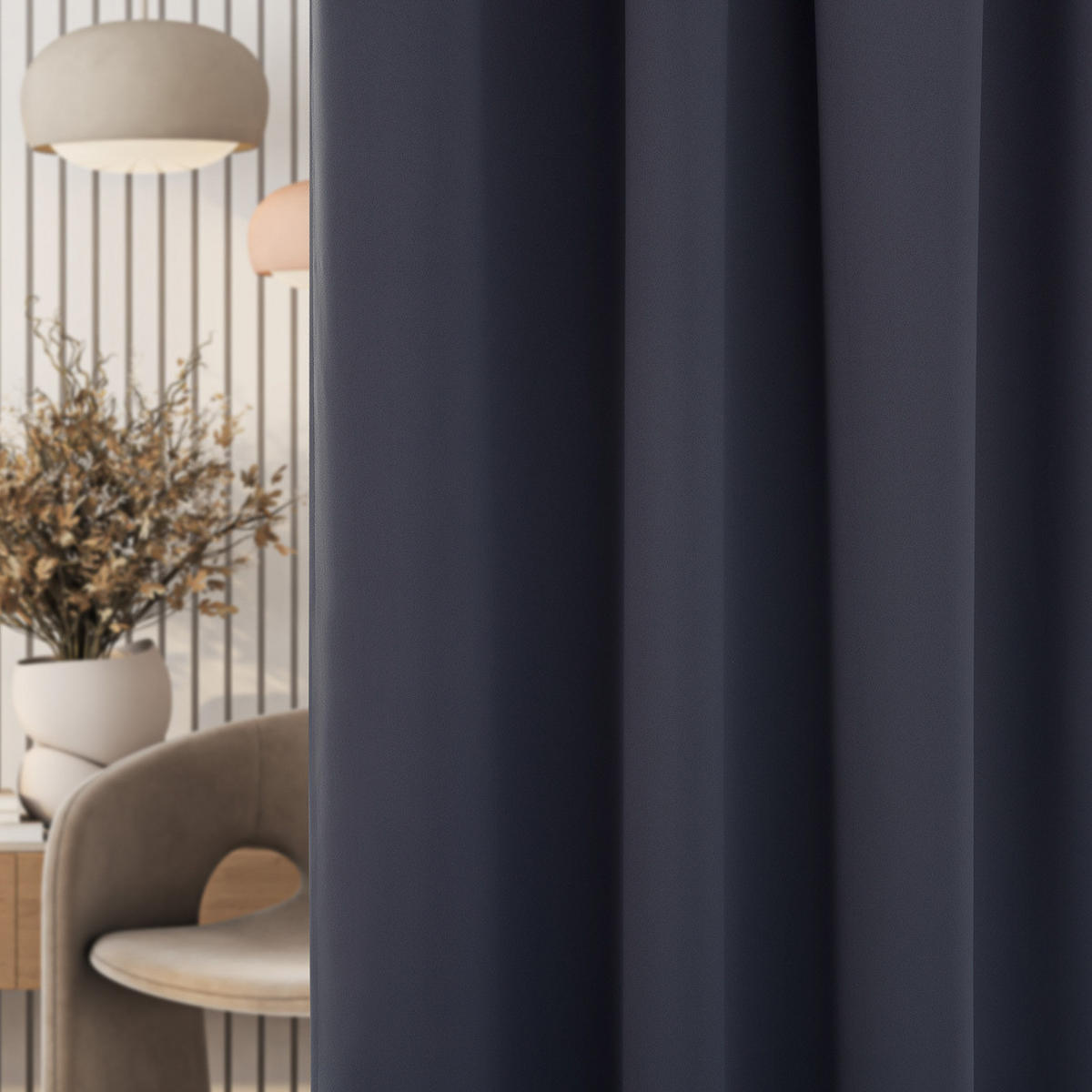 VERDUNKELUNGSVORHANG mit Schlaufenband 140x280 cm anthrazit - Anthrazit, Textil (140/280/1cm) - Dekoria