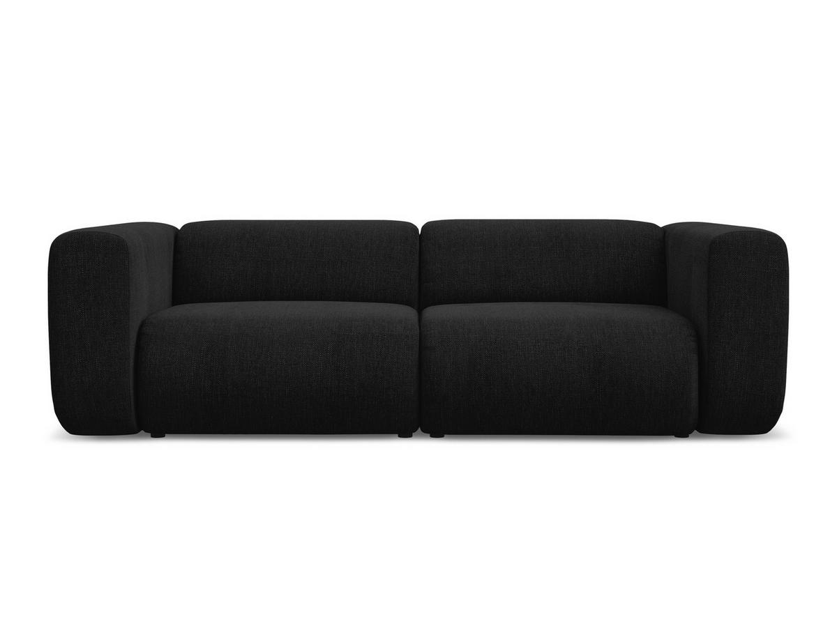 3-SITZER SOFA Chenille Stoff Schwarz - Schwarz, Kunststoff/Textil (228/70/89cm) - Makamii