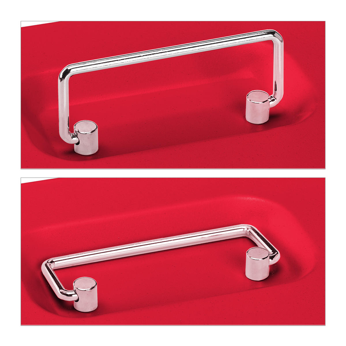 POKLADŇA - červená, kov/plast (20/8.5/17cm) - Relaxdays