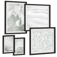 BILDER SET 5er Set - 50x50 cm & 20x30 cm & 40x60 cm Schwarzer Rahmen - Meeresarchitektur Griechenlands - Schwarz, Kunststoff (40/60cm) - TULUP