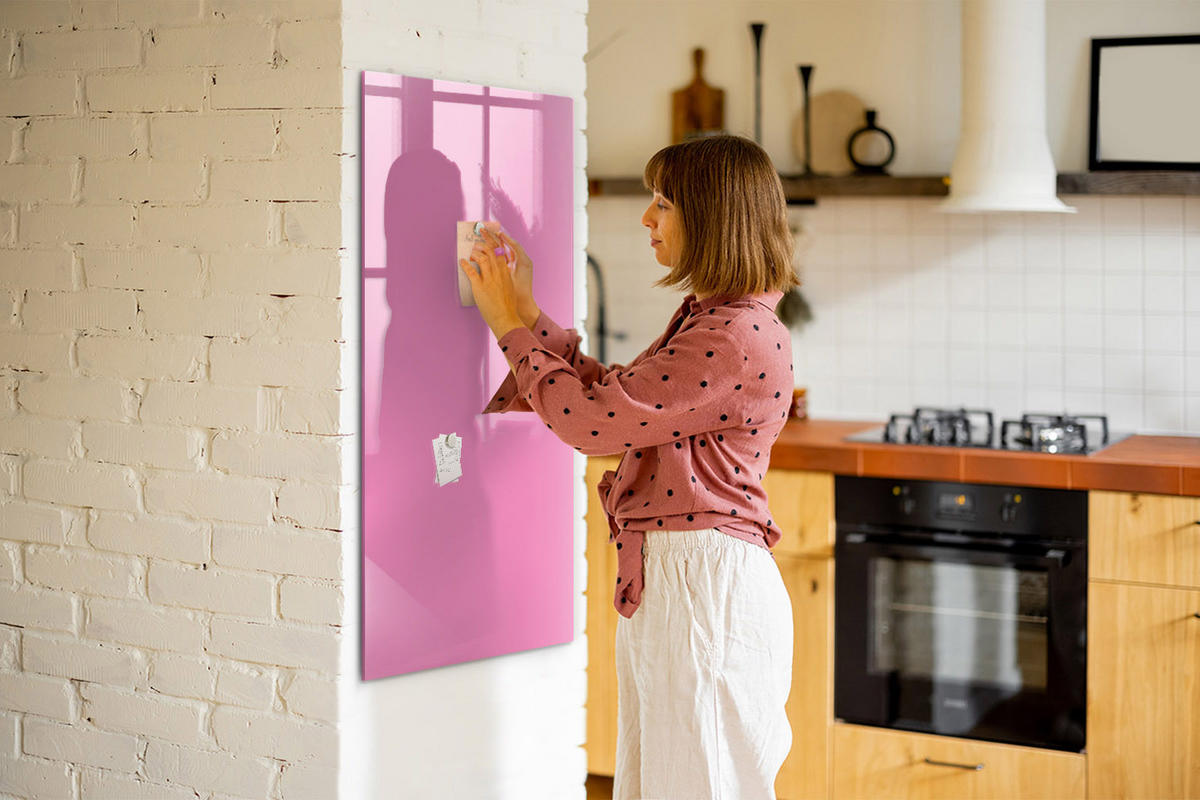 MAGNETTAFEL 60x120 Rosa schwarzer Marker - Pink, Glas (60/0.4/120cm) - TULUP