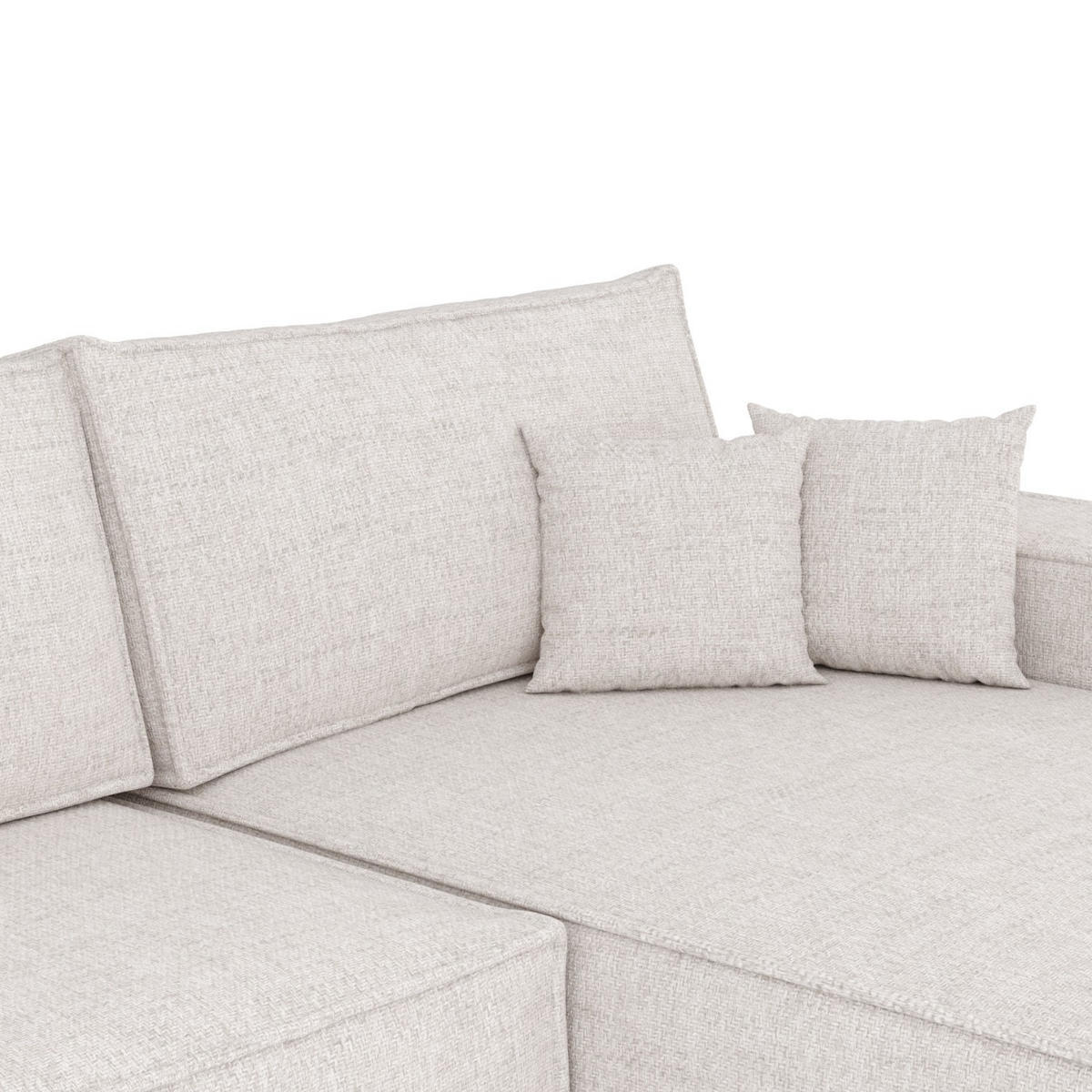 ECKSOFA TAURI mit Schlaffunktion Hellbeige im Neve Stoff - Sandfarben/Schwarz, Holz/Holzwerkstoff (294/185cm) - AltaBeds