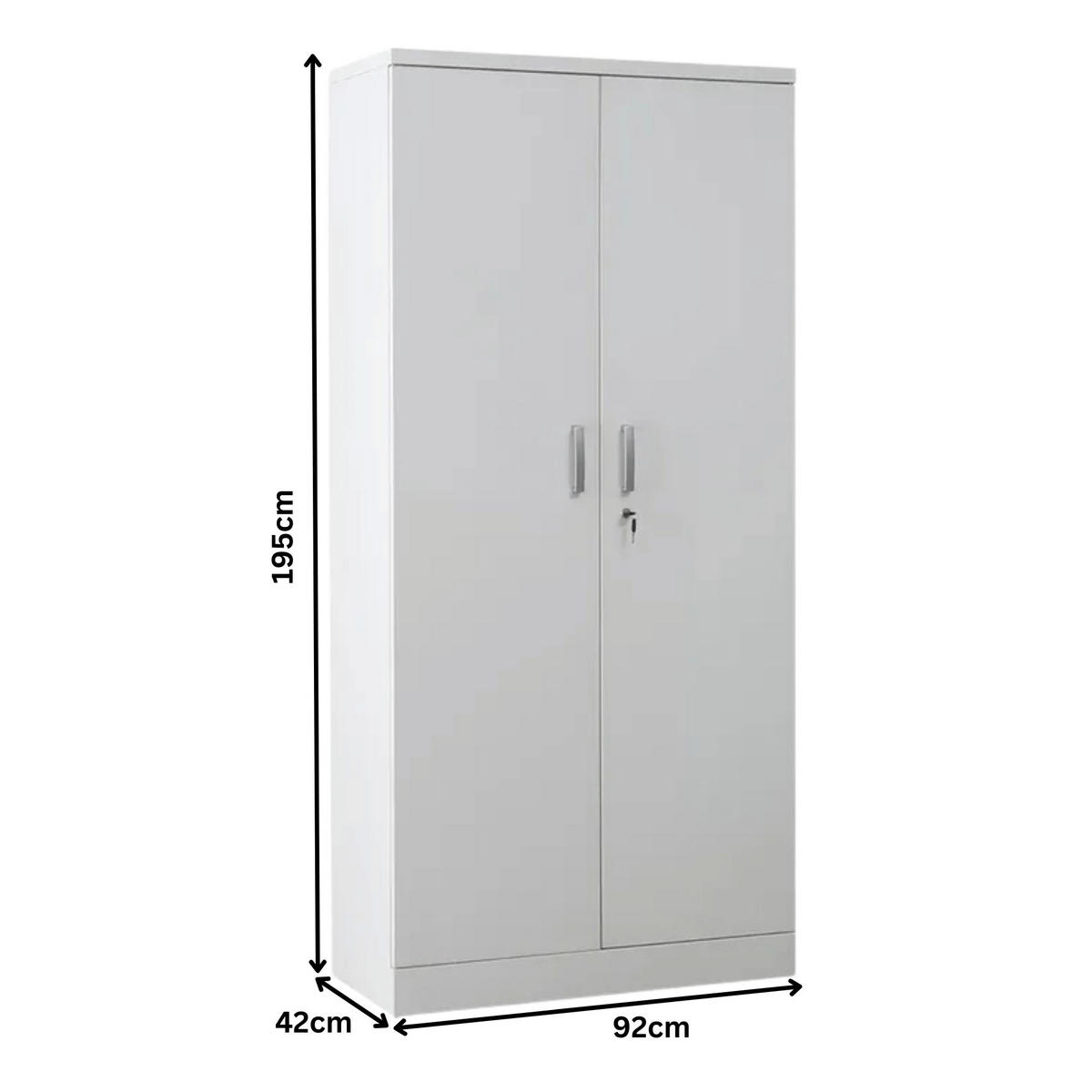 AKTENSCHRANK Beetle 4 Fachböden 195x92x42 cm Weiß - Weiß, Metall (92/195/42cm)