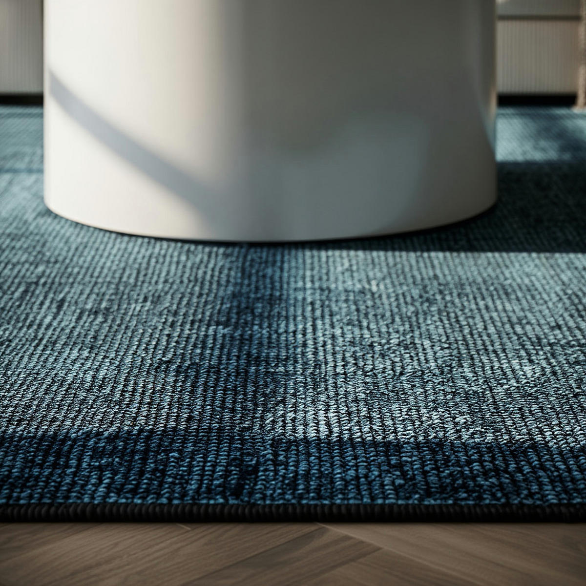 TEPPICH Kurzflor Unicolor Chenille Baumwolle Innen Blau Rechteckig 120x170 - Blau, Textil (120/170cm) - KADIMA DESIGN