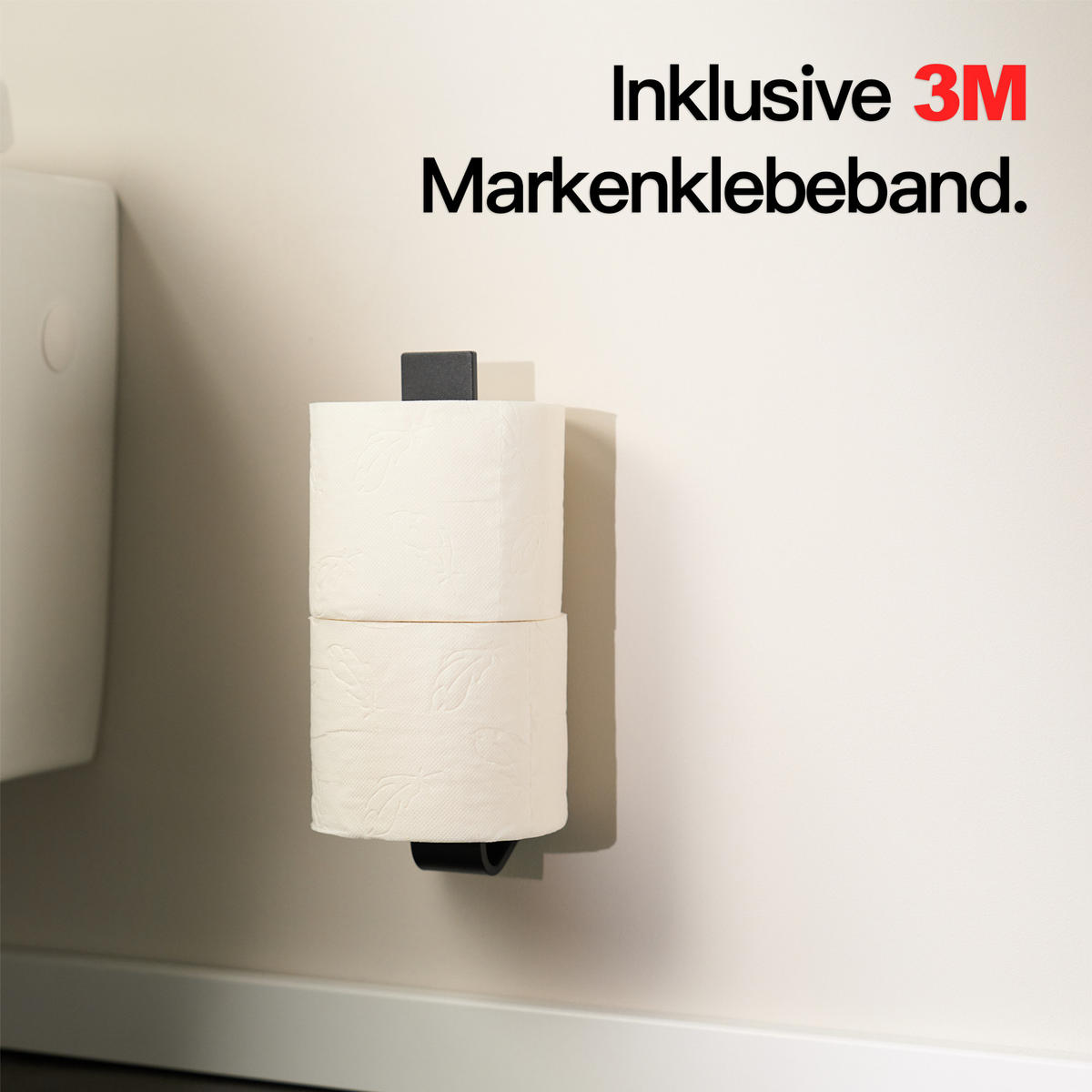 TOILETTEN ERSATZROLLENHALTER OHNE BOHREN - Schwarz, Metall (3.4/23/6cm)