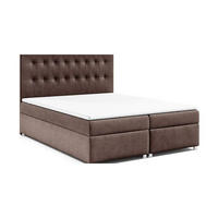 BOXBETT mit Bettkasten Trinity K-6 Bonellfederkern inkl. Topper - Braun, Holz/Holzwerkstoff (200/200cm) - Best For Home