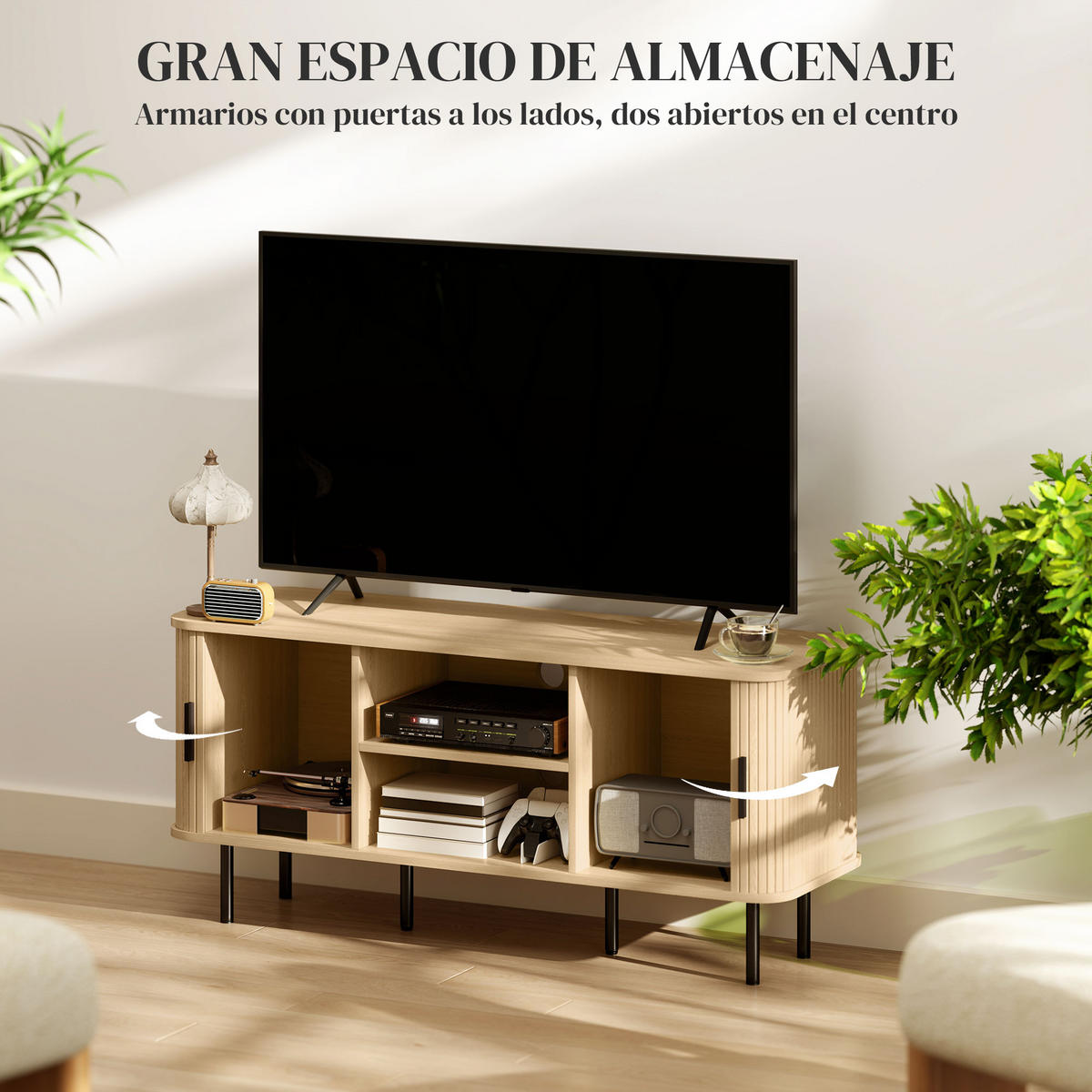 TV-MÖBEL Eichefarben 1 Stück - Eichefarben, Holzwerkstoff (120/55/40cm) - GiPP