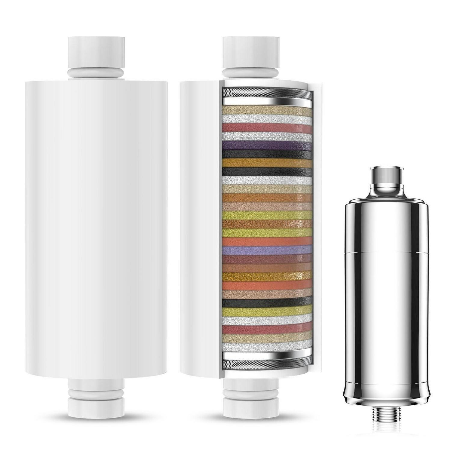 DUSCHFILTER Ersatzfilter 2er Set 32-Stufen für hartes Wasser - Multicolor, Kunststoff (6/21/7cm)