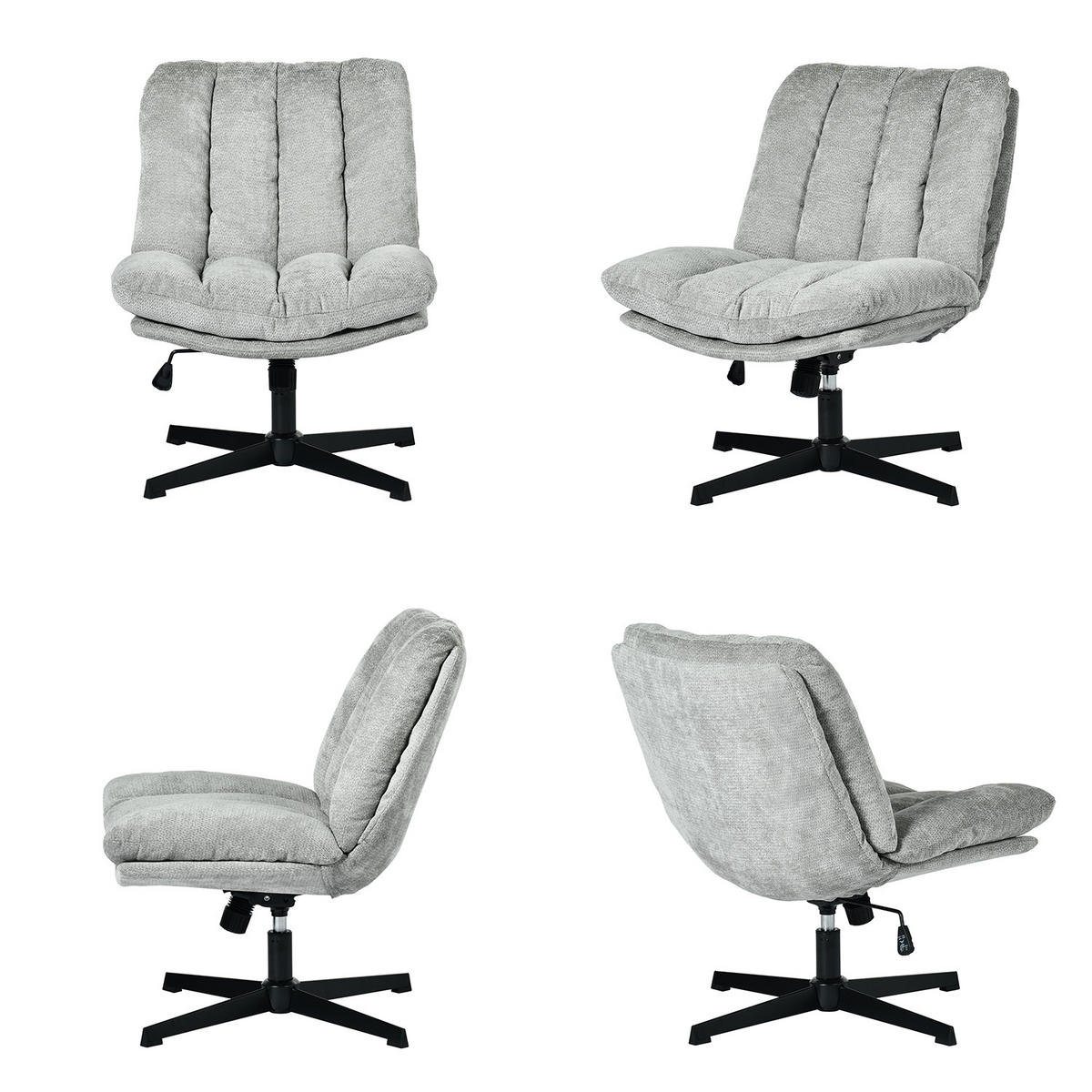 GEPOLSTERTER Drehstuhl Grau - Hellgrau, Textil (63.5/85/73.5cm) - Meubles Cosy