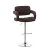 BARHOCKER Dubai, Gestell Metall in Chromoptik, STOFF Braun - Chromfarben/Braun, Textil/Metall (52/100/55cm) - TPFLiving