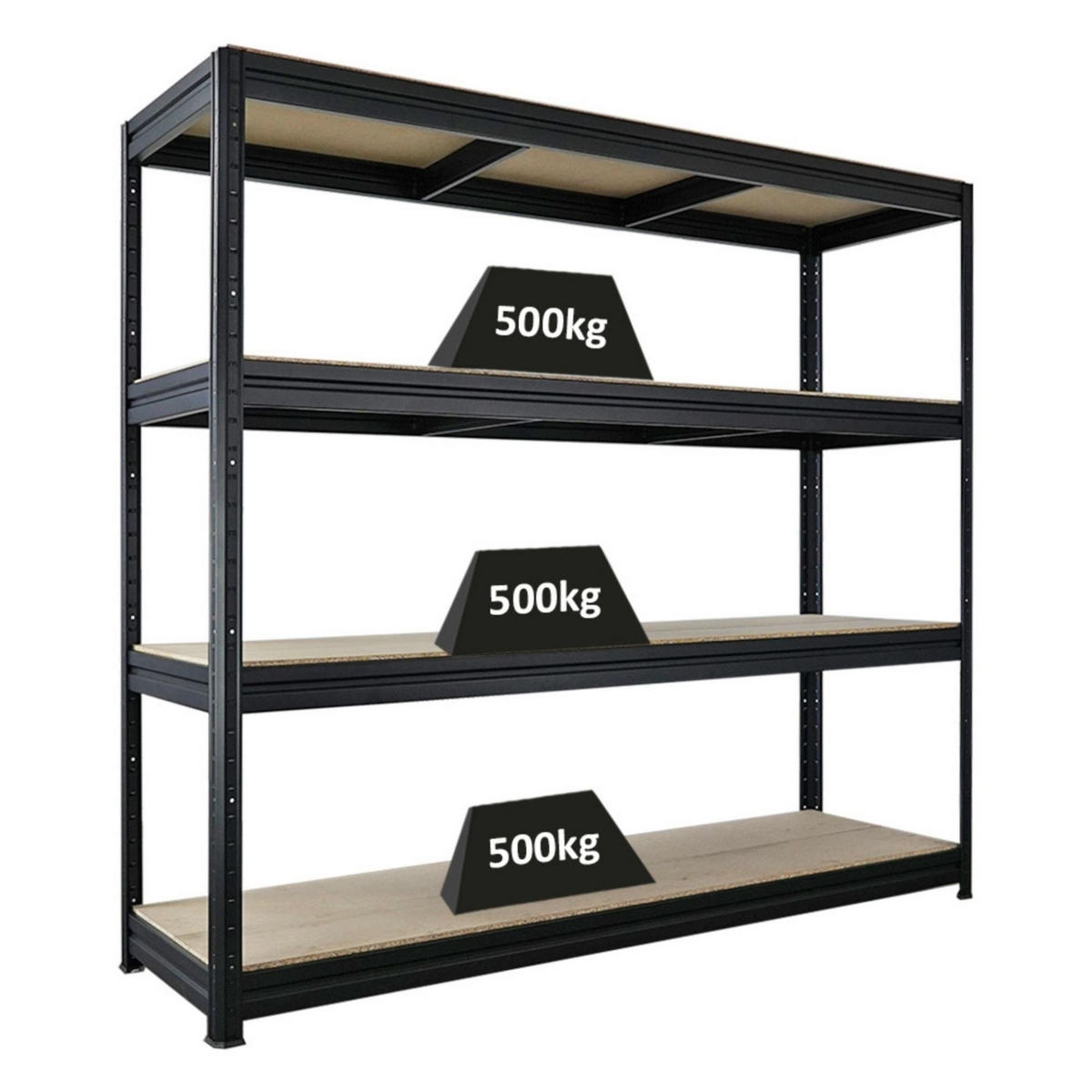 SCHWERLASTREGAL Dino 180x200x60cm Spanplatten-Ebenen Schwarz - Schwarz, Metall (200/180/60cm) - PROREGAL