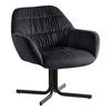 LOUNGESESSEL Samt mit Armlehnen und Metallgestell, gepolsterter Schalensitz, Schwarz 64x68x74 cm - Schwarz, Textil/Metall (64/74/68cm) - KADIMA DESIGN