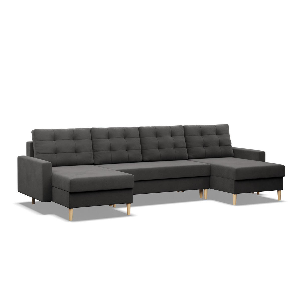 U-ECKSOFA MIT SCHLAFFUNKTION BLANK, Grau - Grau, Textil (294/88/140cm) - Mebligo