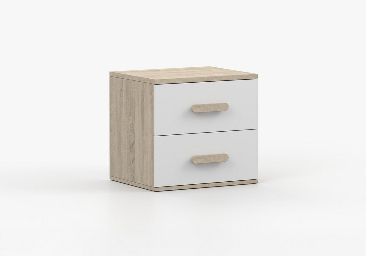 JUGENDZIMMER Elora in Eiche und Weiß – 6-teiliges Set – Grifffarbe Sonoma Eiche - Braun, Holzwerkstoff (80/200/120cm)